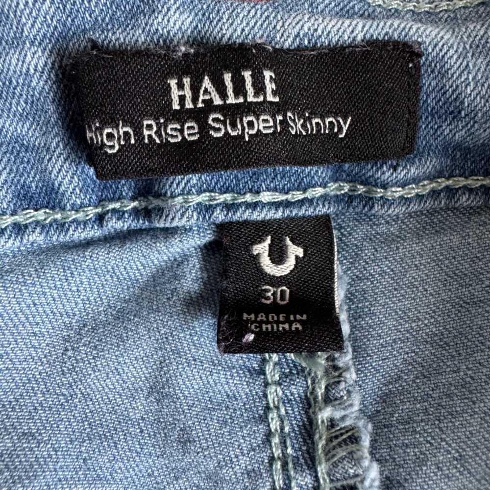 True Religion Halle High Rise Super Skinny Jeans Light Blue size 30 - Picture 11 of 14